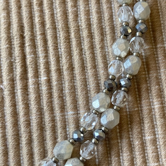 NWT Wedding Necklace Of Vintage Pendant Quartz Crystal & Czech Faceted G… - Picture 8 of 11